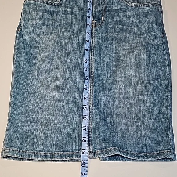 Current/Elliot The Stilleto Pencil Skirt Jean Denim Mid-Length USA Whiskey 26 - Picture 7 of 7